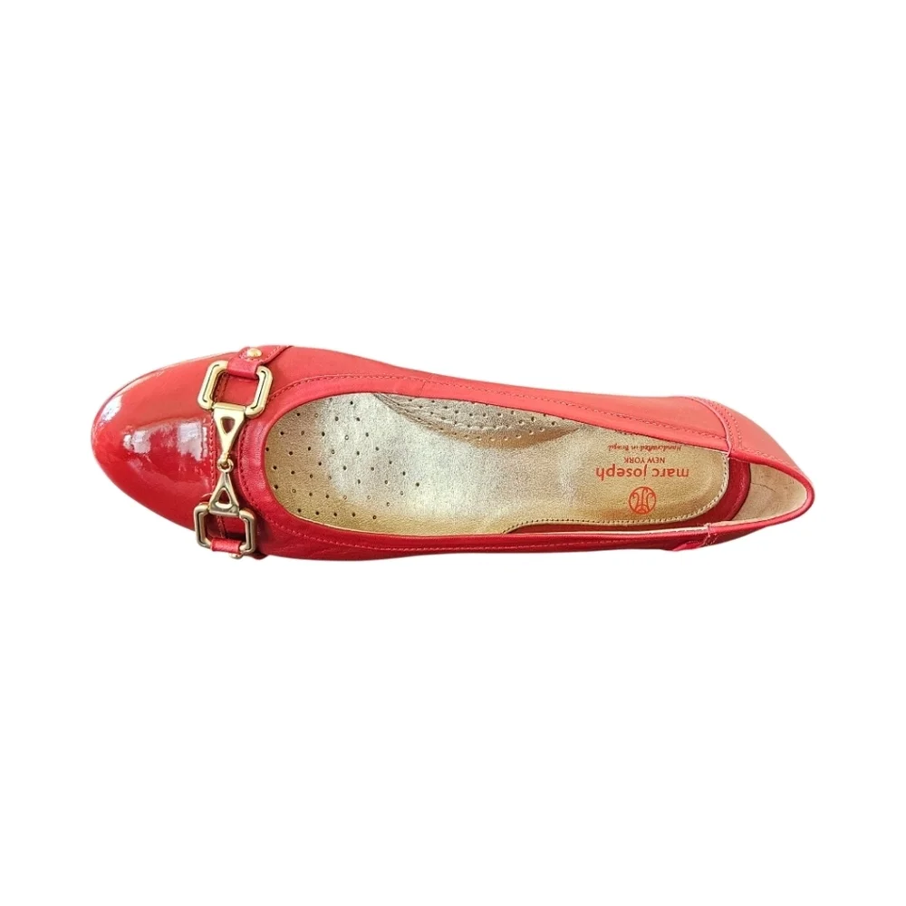 MARC JOSEPH Size 8.5 Women's Leather Made In Brazil Park Ave Flat Loafer In Red